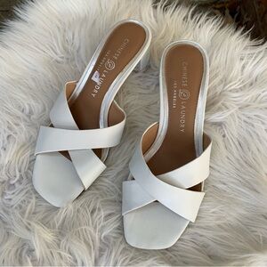 Chinese Laundry Cream Women's Crisscross Mules Size 6.5